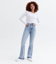 New Look Teal Mid Rise Flared Brooke Jeans